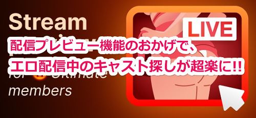 stripchatのアルティメット会員になると配信プレビュー機能が使える